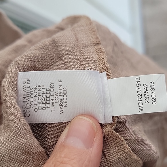 J Jill Love Linen Button Front Pintuck Tan Dress/Tunic Sz XL Petite - Picture 7 of 9